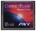 16MB 50p CF CompactFlash card 7/2x w/PNY Label bu