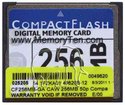 256MB 50p Compactflash Card 78.61x w/CompactFlash