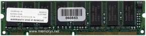 64MB 168p PC133 CL3 8c 4x16 SDRAM DIMM, MemoryTen