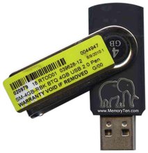 4GB USB 2.0 FlashDrive swivel Black/Silver Bulk, 