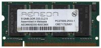 512MB 200p PC2700 CL2.5 8c 32x16 DDR333 2Rx16 2.5