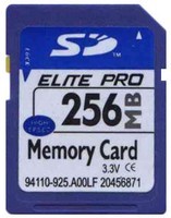 256MB 9p SD Secure Digital Card 10/7 MBs 105x Eli