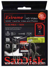 16GB 9p SDHC Secure Digital Extreme HD Video Clas