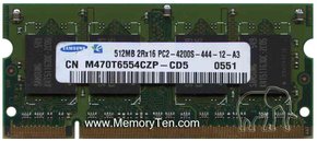 512MB 200p PC2-4200 CL4 8c 32x16 DDR2-533 SODIMM 