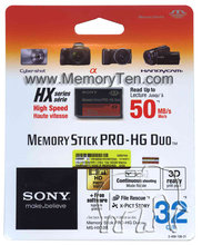 32GB 10p Memory Stick Pro-HG Duo HX 50MB/s w/o Ad