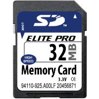 32MB 9p SD Secure Digital Card Elite Pro 32/17x F