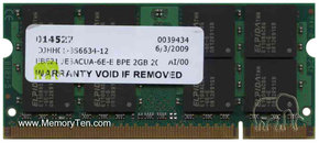 2GB 200p PC2-5300 CL5 16c 128x8 DDR2-667 2Rx8 1.8