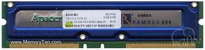 64MB 184p PC600-53 4d nonECC RDRAM RIMM RFB, Apac