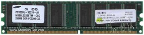 256MB 184p PC3200 CL3 8c 32x8 DDR DIMM T001-RFB C