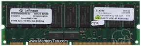 512MB 168p PC100 CL2 18c 64x4 SDRAM 2Rx4 3.3V ECC