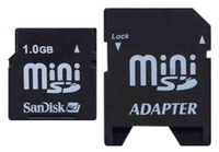 1GB 11p MiniSD Mini Secure Digital Card w/ Adapte