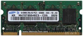 512MB 200p PC2-4200 CL4 8c 32x16 DDR2-533 SODIMM 