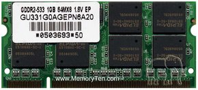 ACC BZO 1GB 200p PC2-4200 CL4 16c/8c 64x8/8c 32x1