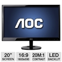 AOC e2051Sn 20 Class Widescreen LED Backlit Monit
