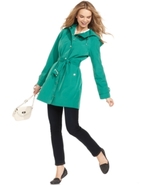 Coat, Hooded Belted Raincoat
