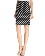 Skirt, Striped Ponte-Knit Pencil