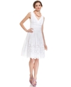 Dress, Sleeveless Ruched Pleated Eyelet