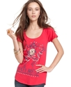 Top, Short-Sleeve Scoop-Neck Printed Tee