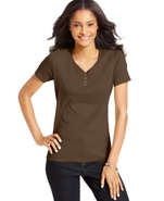 Top, Short-Sleeve V-Neck