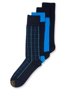 Gole Toe Men's Socks, Mini Plaid 4 Pack