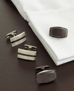 Reaction Black & Silver Cufflinks