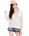 Top, Three-Quarter Scoop-Neck High-Low