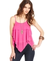Top, Sleeveless Handkerchief-Hem Camisole