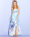 Juniors Dress, Strapless Floral-Print Gown