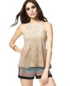 MAXAZRIA Top, Caralyn Sleeveless Faux-Suede Shell