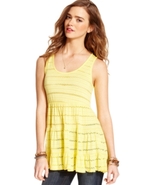 Juniors Top, Sleeveless Eyelet Tank