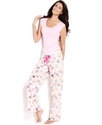 Pajamas, Pink Stone Muscle Top and Pajama Pants