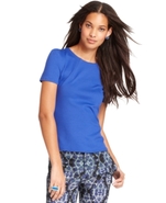 Top, Short-Sleeve High-Neck