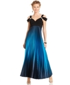 Dress, Sleeveless Off-Shoulder Pleated Ombre Gown