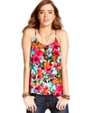 Juniors Top, Spaghetti-Strap Floral-Print Tank