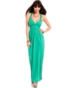 Juniors Dress, Sleeveless Surplice Maxi
