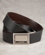 Reversible Leather 4-Way Plaque-Buckle Belt
