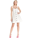 Dress, Sleeveless Heart-Button A-Line