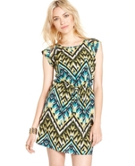 BeBop Juniors Dress, Cap Sleeve Printed