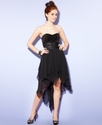 Juniors Dress, Strapless Sequin High-Low