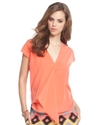 RACHEL Rachel Roy Top, The Talyia Short-Sleeve V-N
