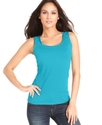 Petite Top, Sleeveless Satin-Trim Tank