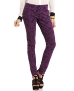 Juniors Jeans, Skinny Floral-Print, Fig Wash