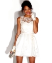 Juniors Dress, Sleeveless Lace A-Line