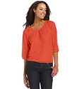 Top, Three-Quarter-Sleeve Scoop-Neck