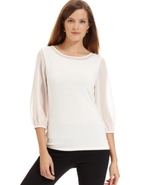 Top, Three-Quarter-Sleeve Boat-Neck