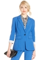 Juniors Blazer, Three-Quarter Sleeve Boyfriend