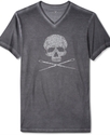 Cut & Sew T Shirt, Studded Skull and Needles Graph