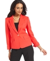 Petite Jacket, Single-Button Melange Blazer