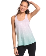 Juniors Top, Sleeveless Sequin Ombre-Print Tank