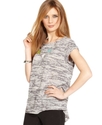 Top, Short-Sleeve Scoop-Neck High-Low